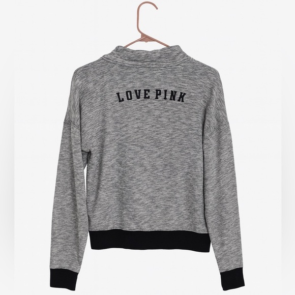 PINK Victoria’s Secret Black/Gray Cowl Neck Pullover Sweatshirt Women’s … - Picture 3 of 3